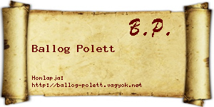 Ballog Polett névjegykártya